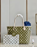 Louis Vuitton Neverfull MM Monogram Empreinte Khaki/Beige For Women,  Tote Bags 12.2in/31cm Louis Vuitton M46102