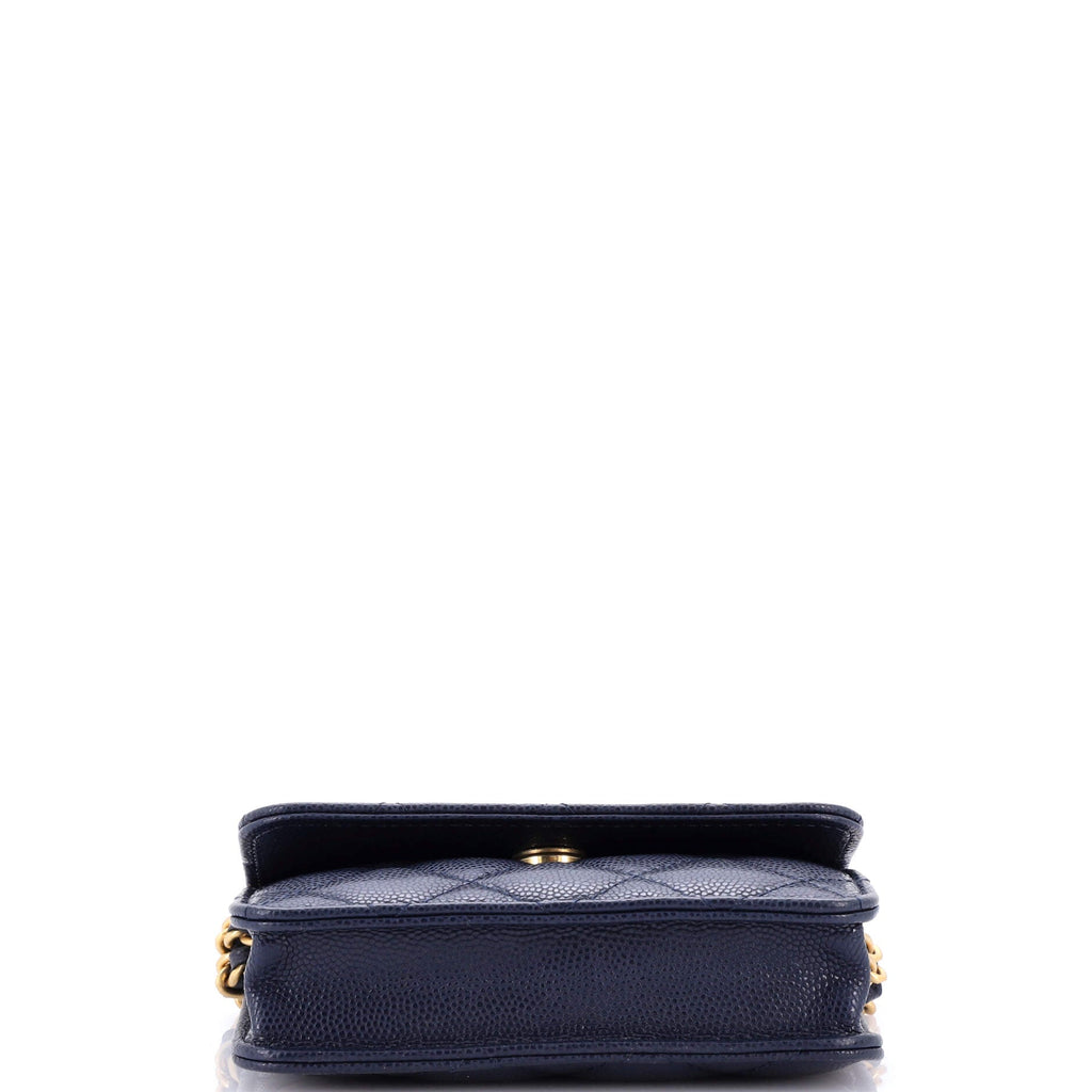 Chanel Twist Your Buttons Flap Coin Purse with Chain Quilted Shiny Caviar