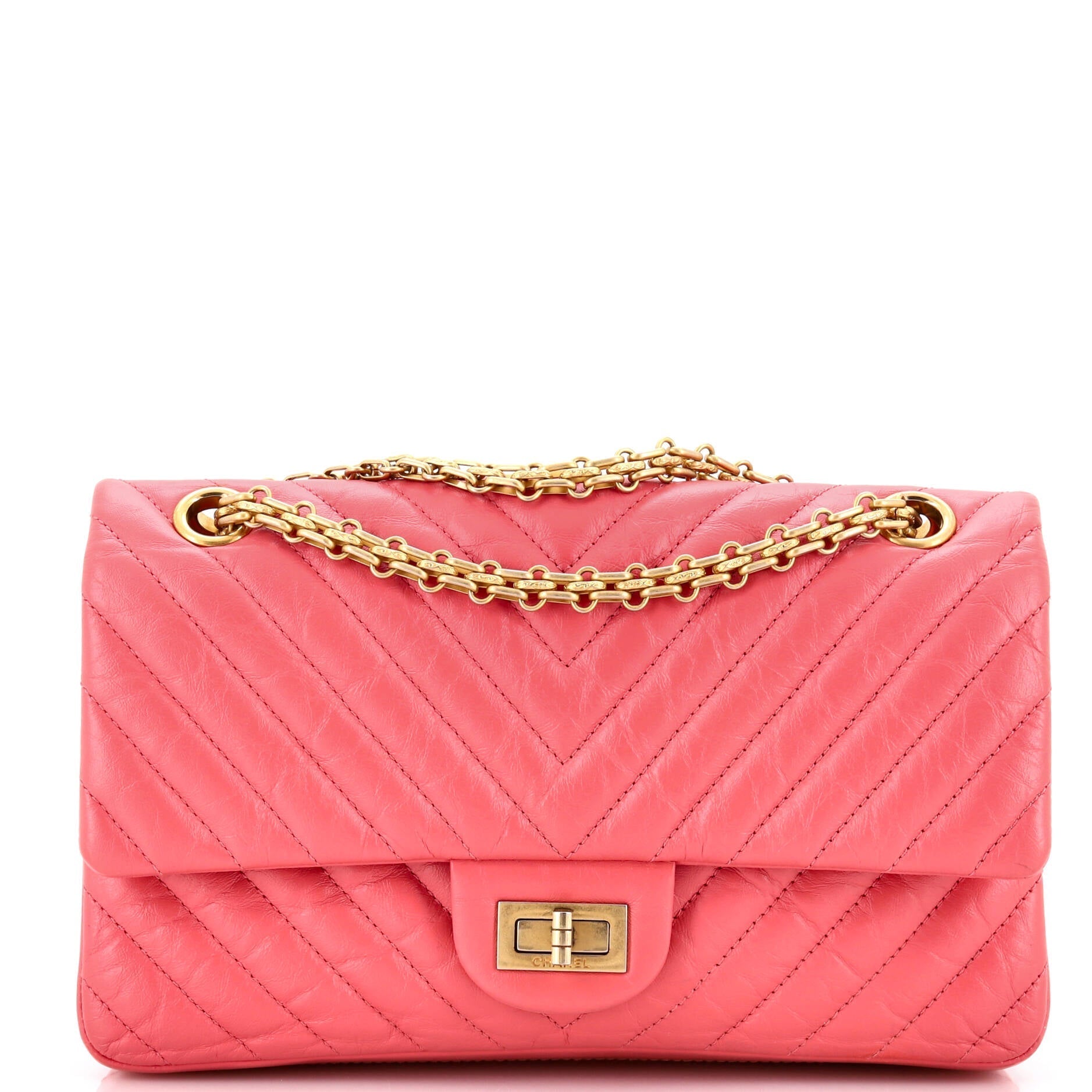 Chanel Reissue 2.55 Flap Bag Chevron Aged Calfskin 225