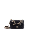 Chanel Coco Charms Classic Single Flap Bag Quilted Lambskin Mini