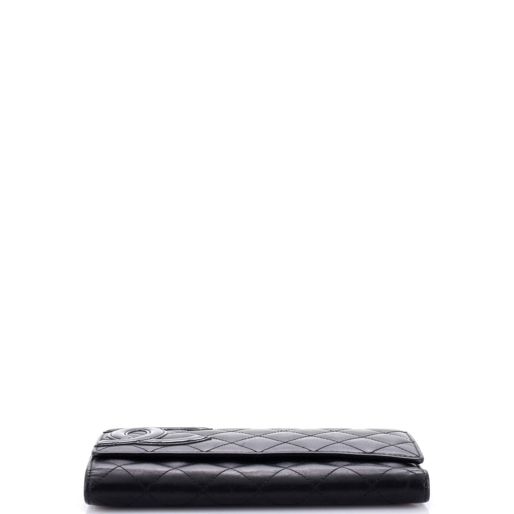 Chanel Cambon Trifold Wallet Quilted Lambskin Long