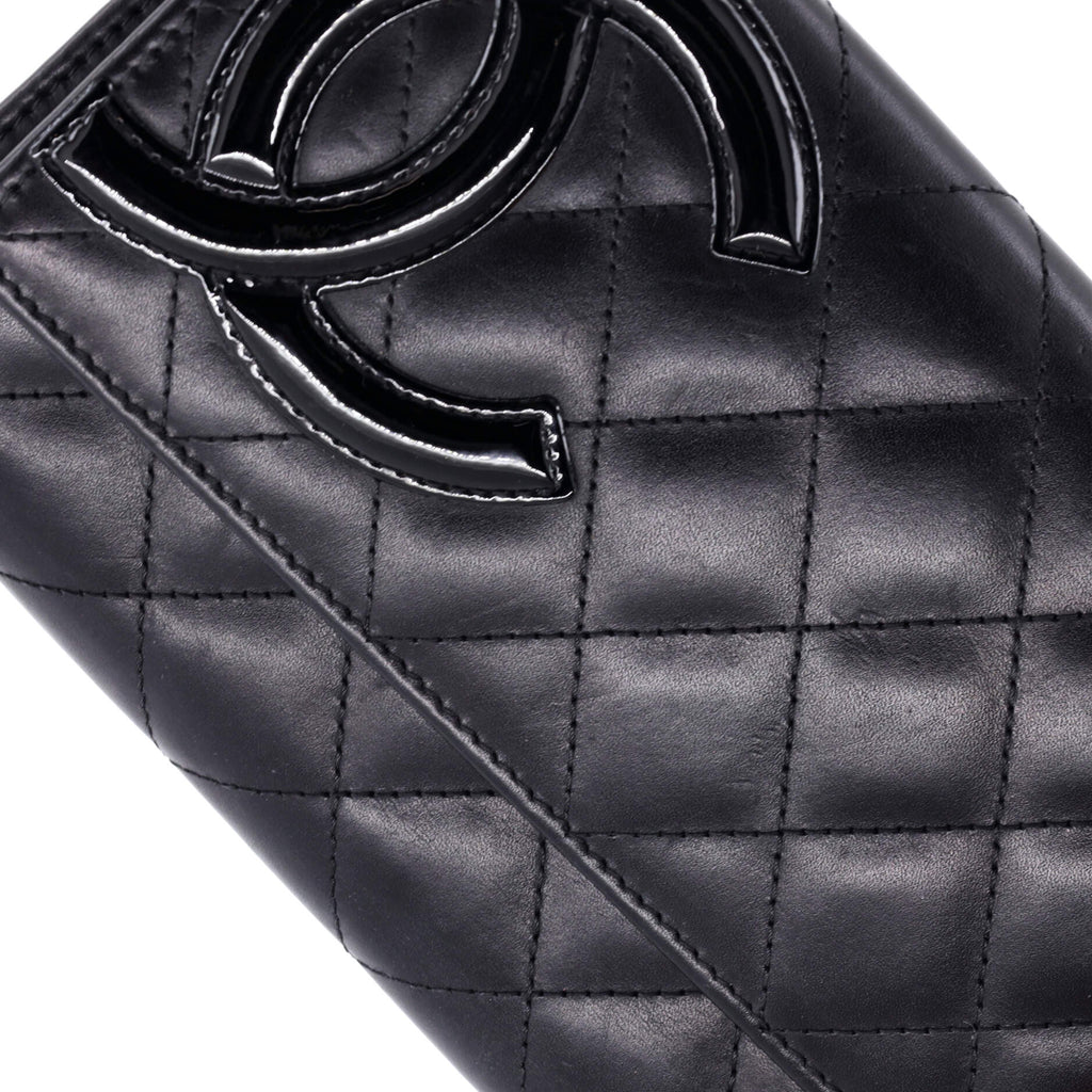 Chanel Cambon Trifold Wallet Quilted Lambskin Long