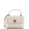 Chanel Trendy CC Top Handle Bag Quilted Metallic Lambskin Small