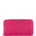 Chanel Zip Around Wallet Quilted Caviar Long