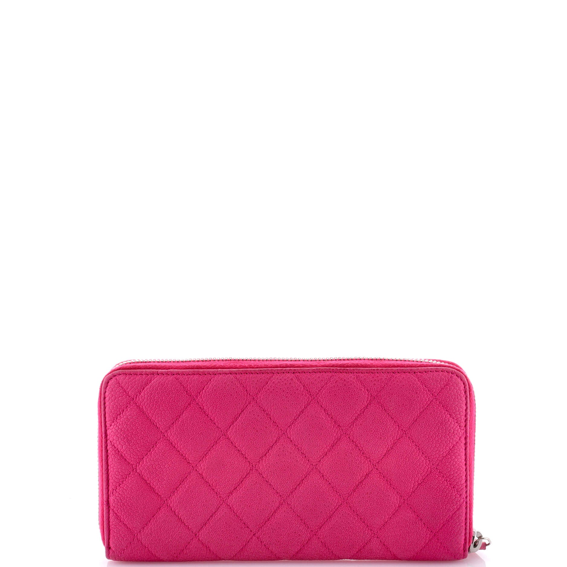 Chanel Zip Around Wallet Quilted Caviar Long