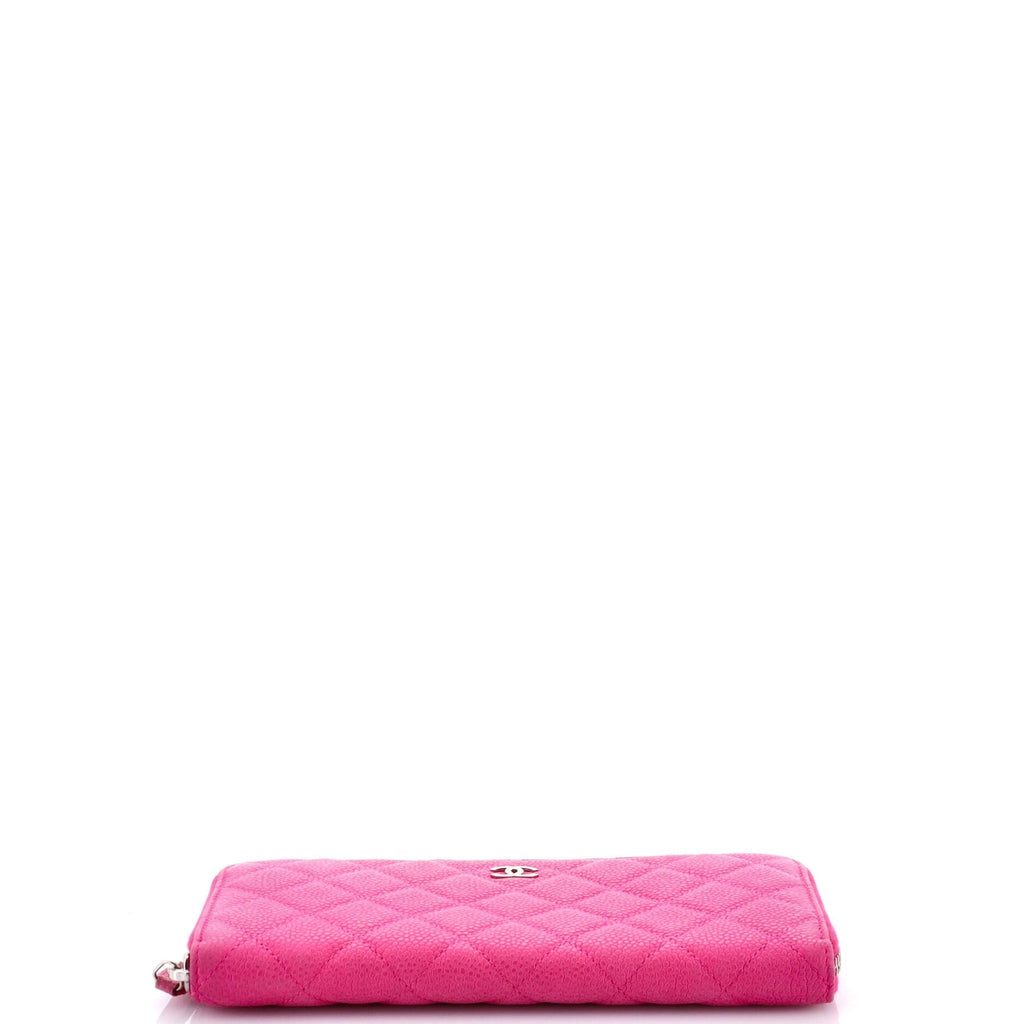 Chanel Zip Around Wallet Quilted Caviar Long