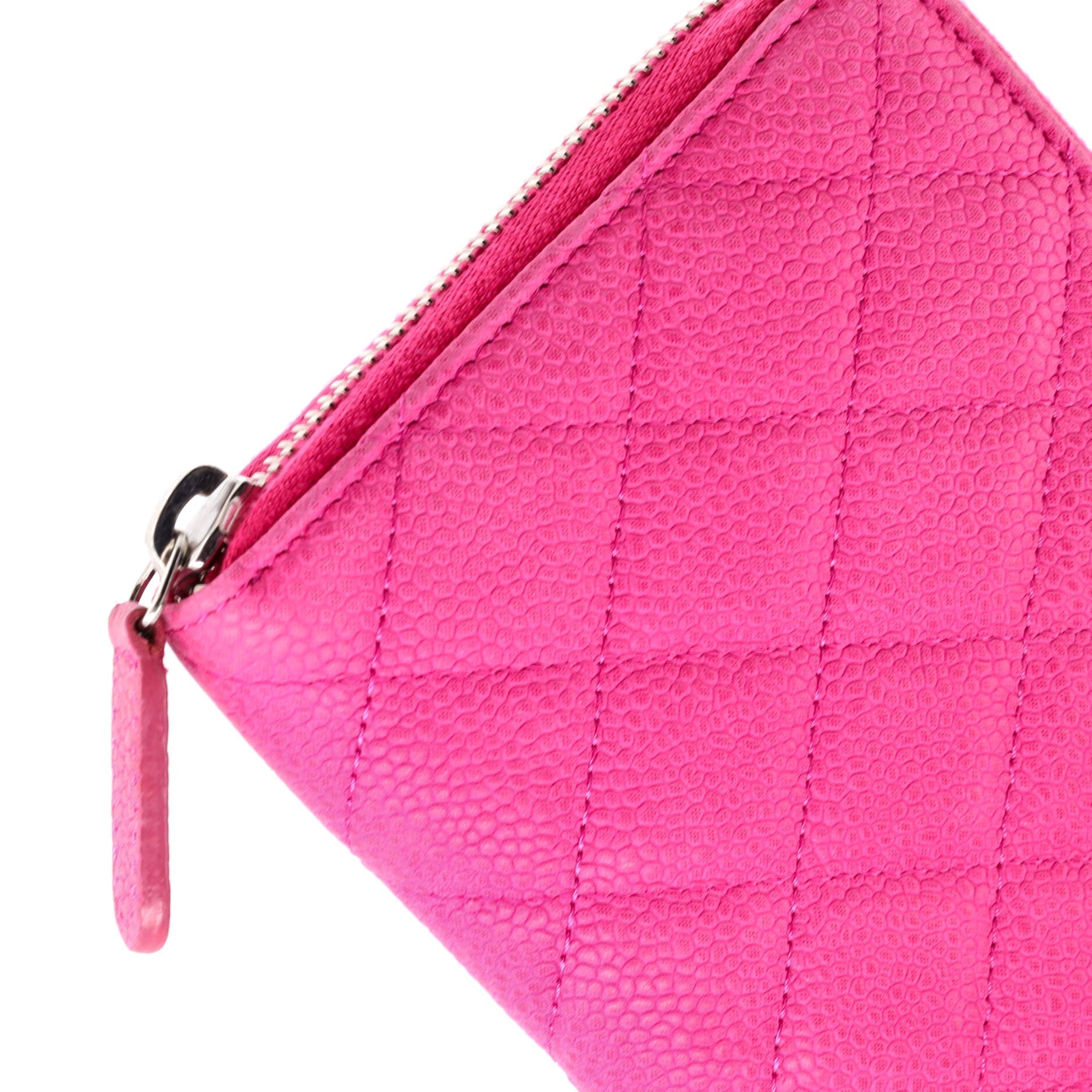 Chanel Zip Around Wallet Quilted Caviar Long