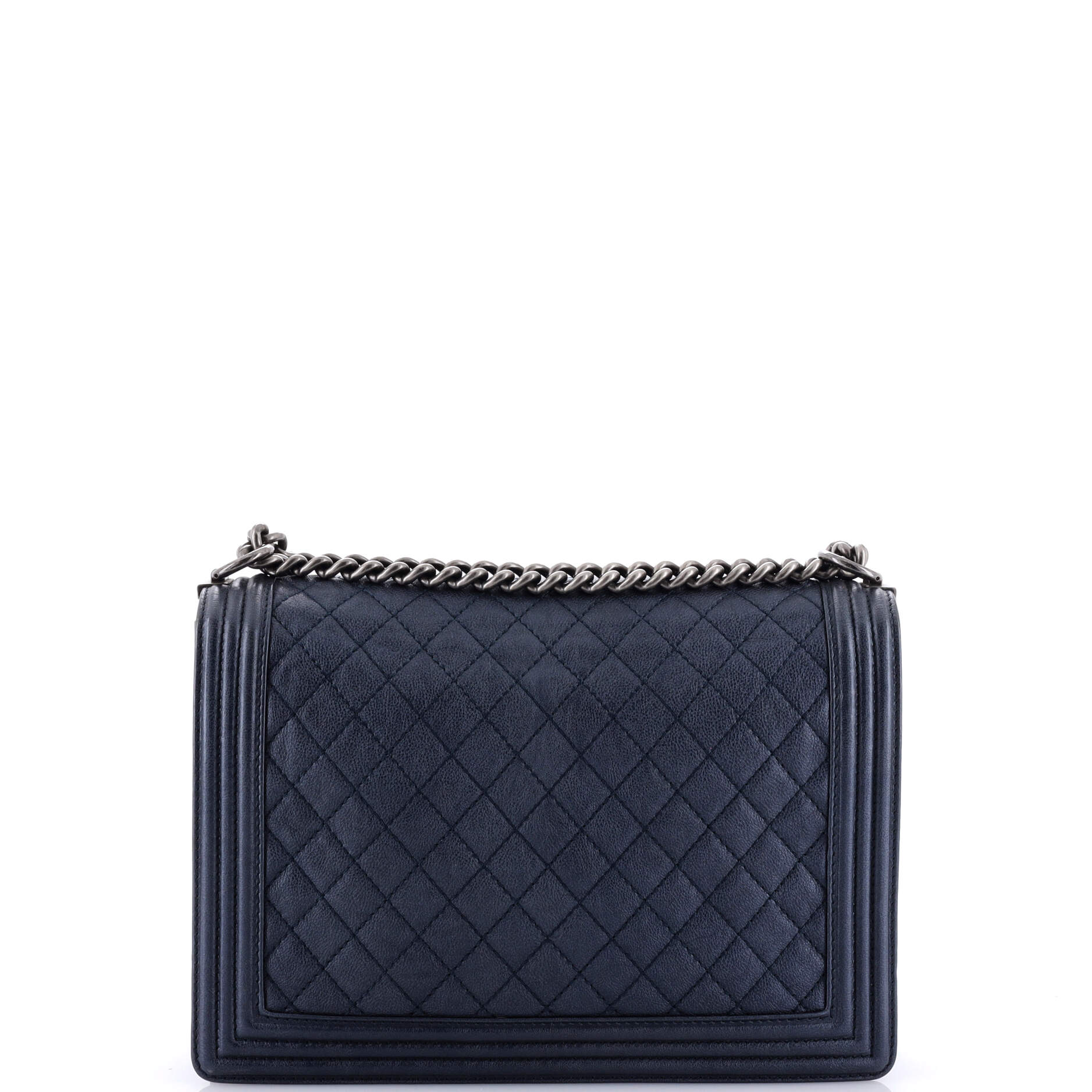 Chanel Boy Flap Bag Quilted Metallic Calfskin Large