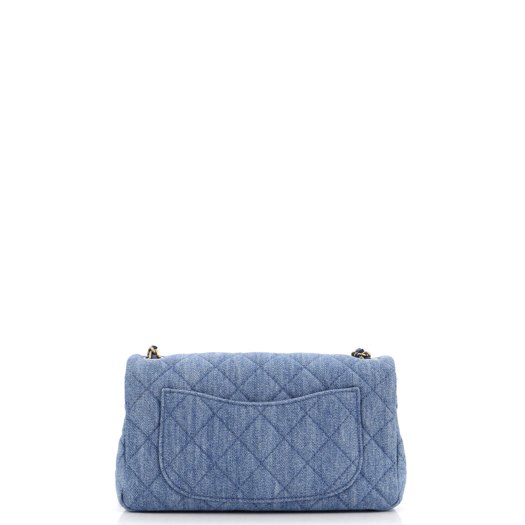 Chanel Pearl Crush Flap Bag Quilted Denim Mini
