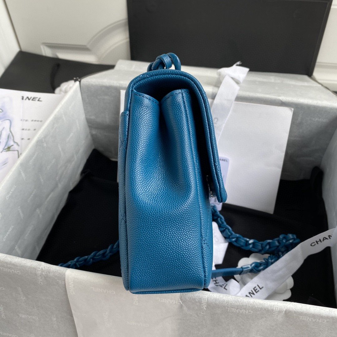 ChanelGlamIap Bag Red Hardware Grained Blue For Women Handbags, Shoulder Bags 9.4in/24cm AS2303