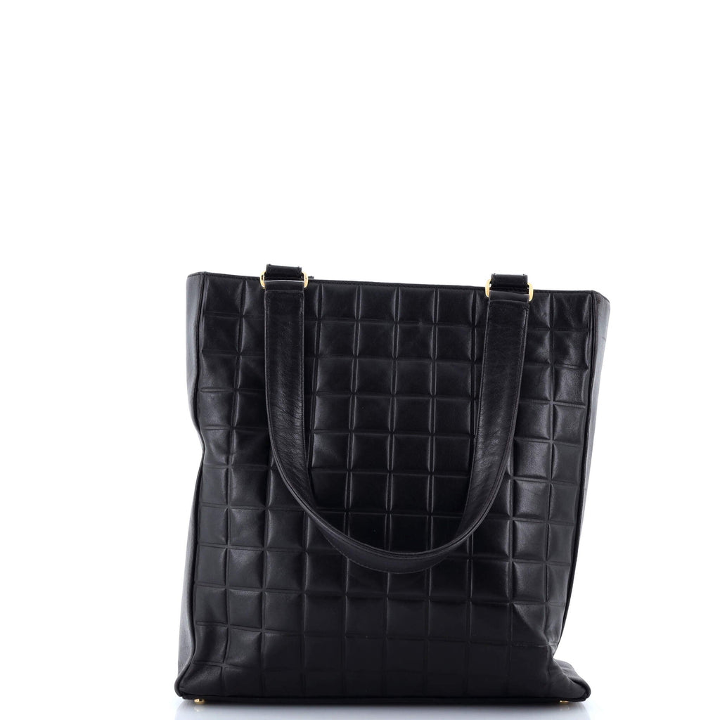 Chanel Chocolate Bar CC Tote Quilted Leather Small