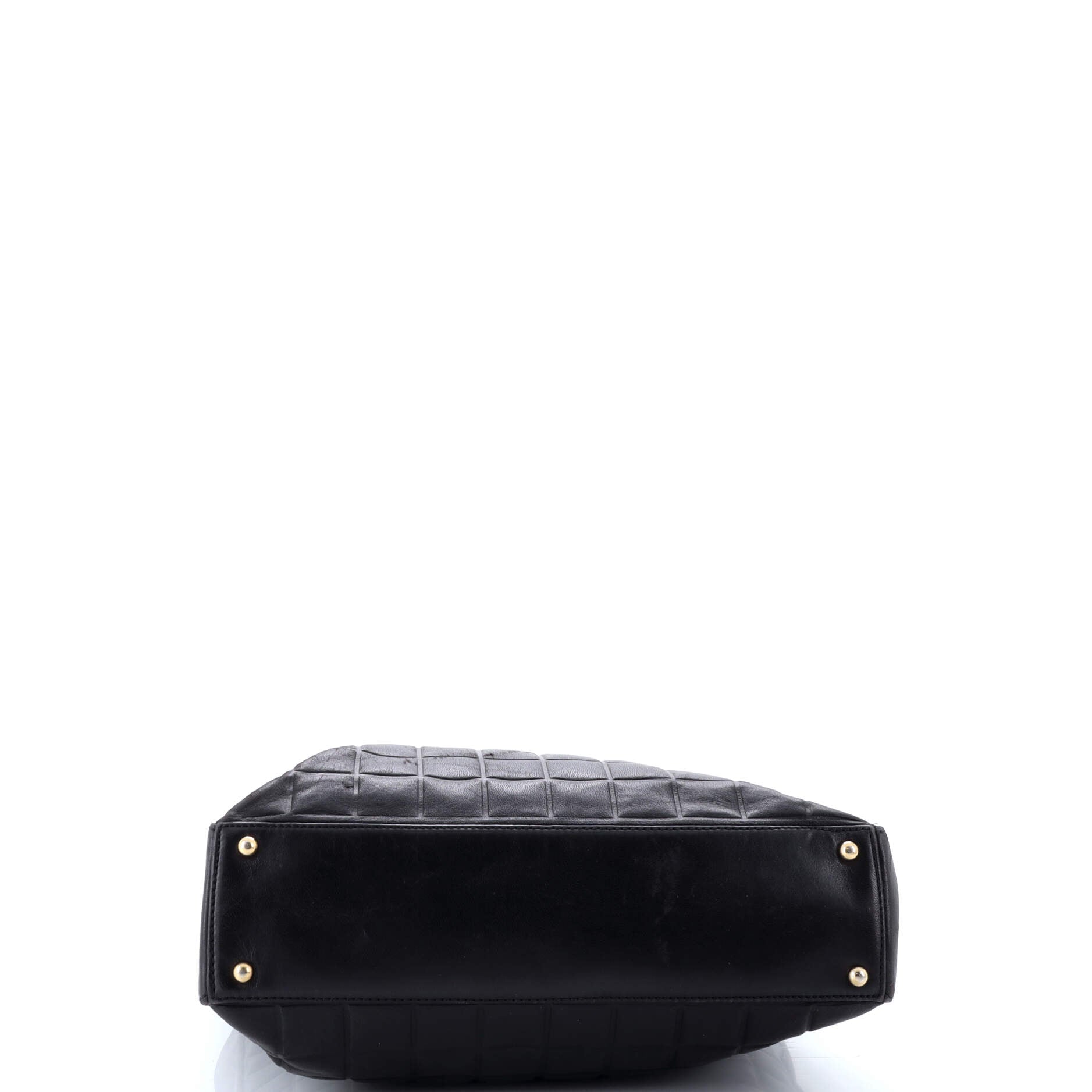 Chanel Chocolate Bar CC Tote Quilted Leather Small