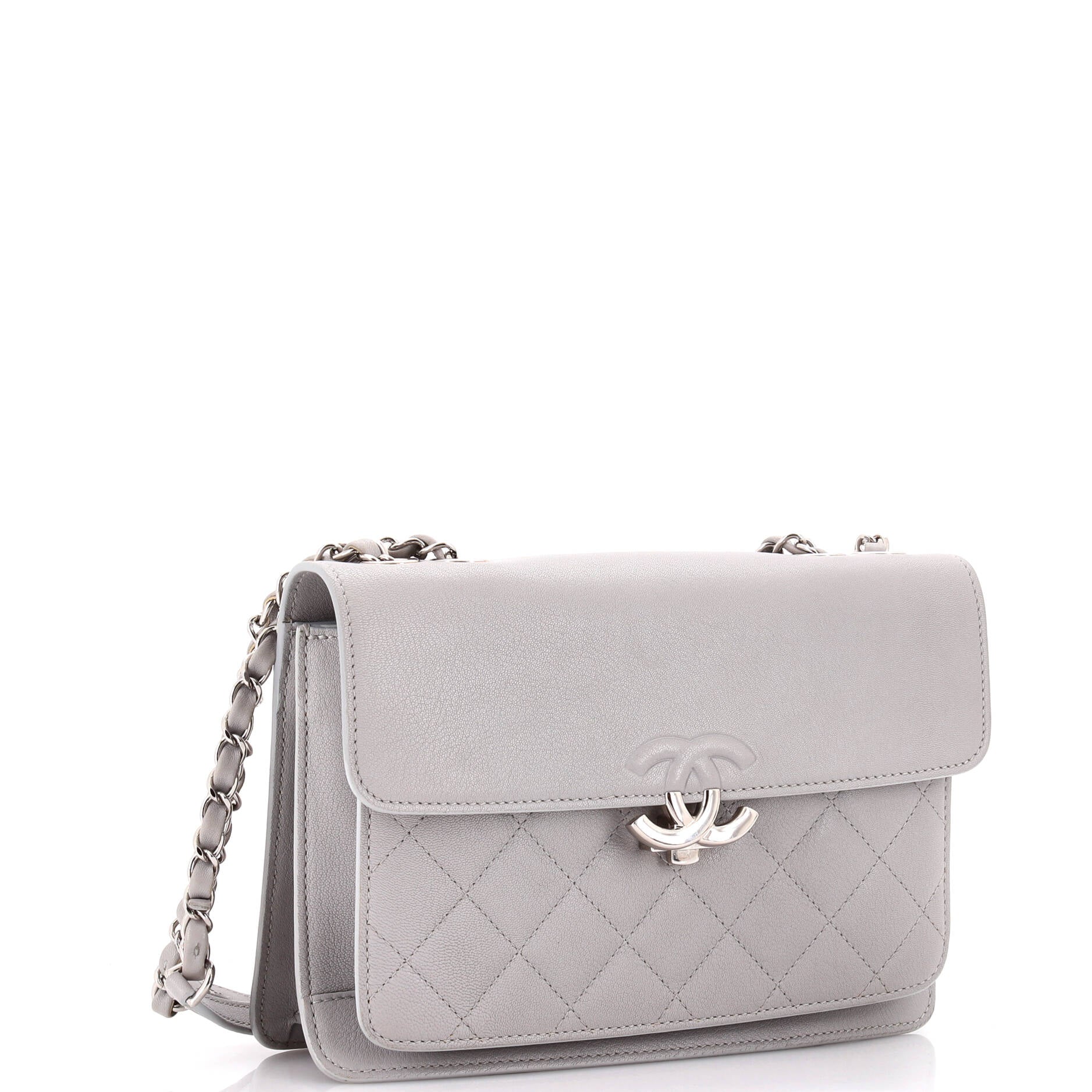Chanel CC Box Flap Bag Quilted Calfskin Small
