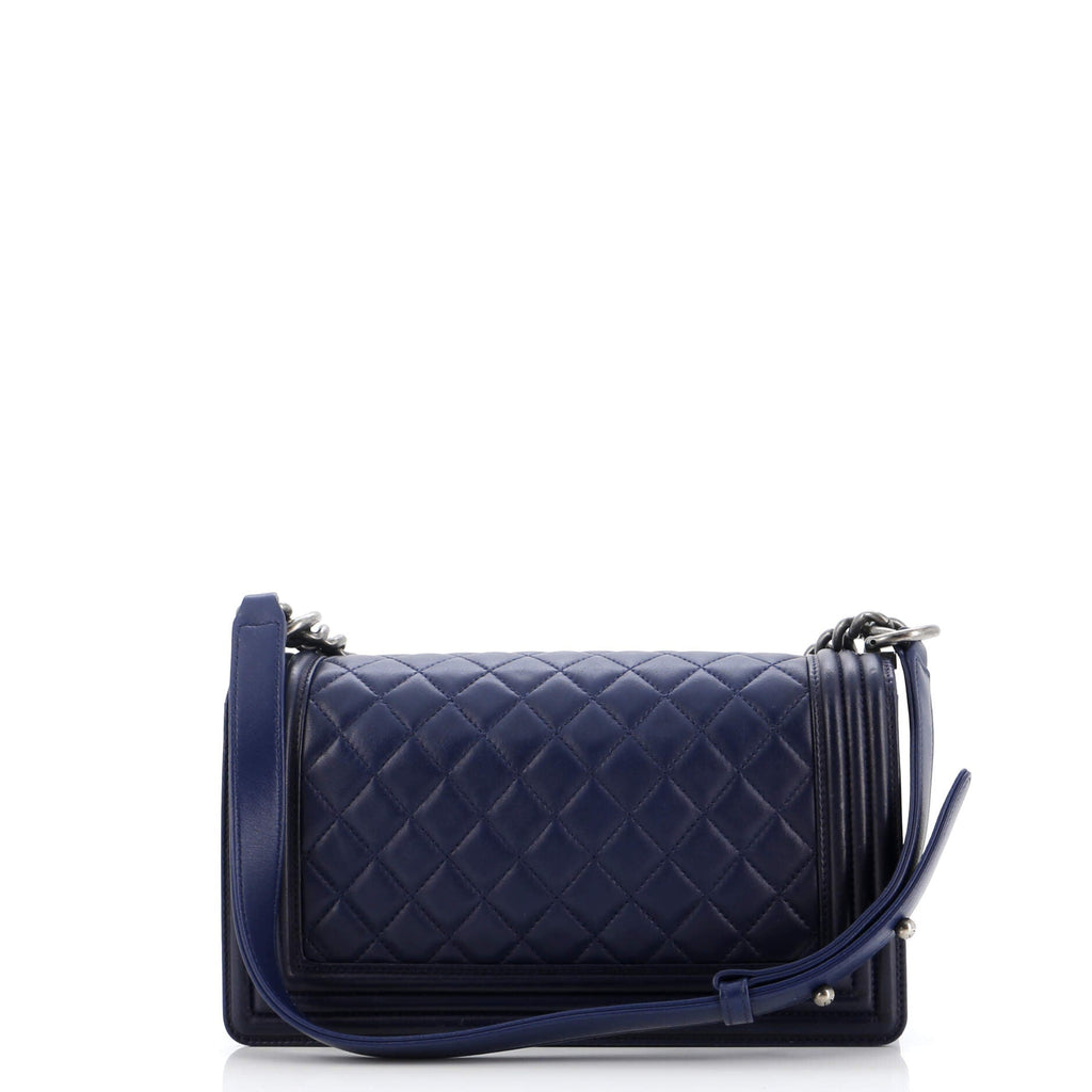 Chanel Boy Flap Bag Quilted Lambskin Old Medium