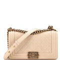 Chanel Boy Flap Bag Quilted Iridescent Calfskin Old Medium