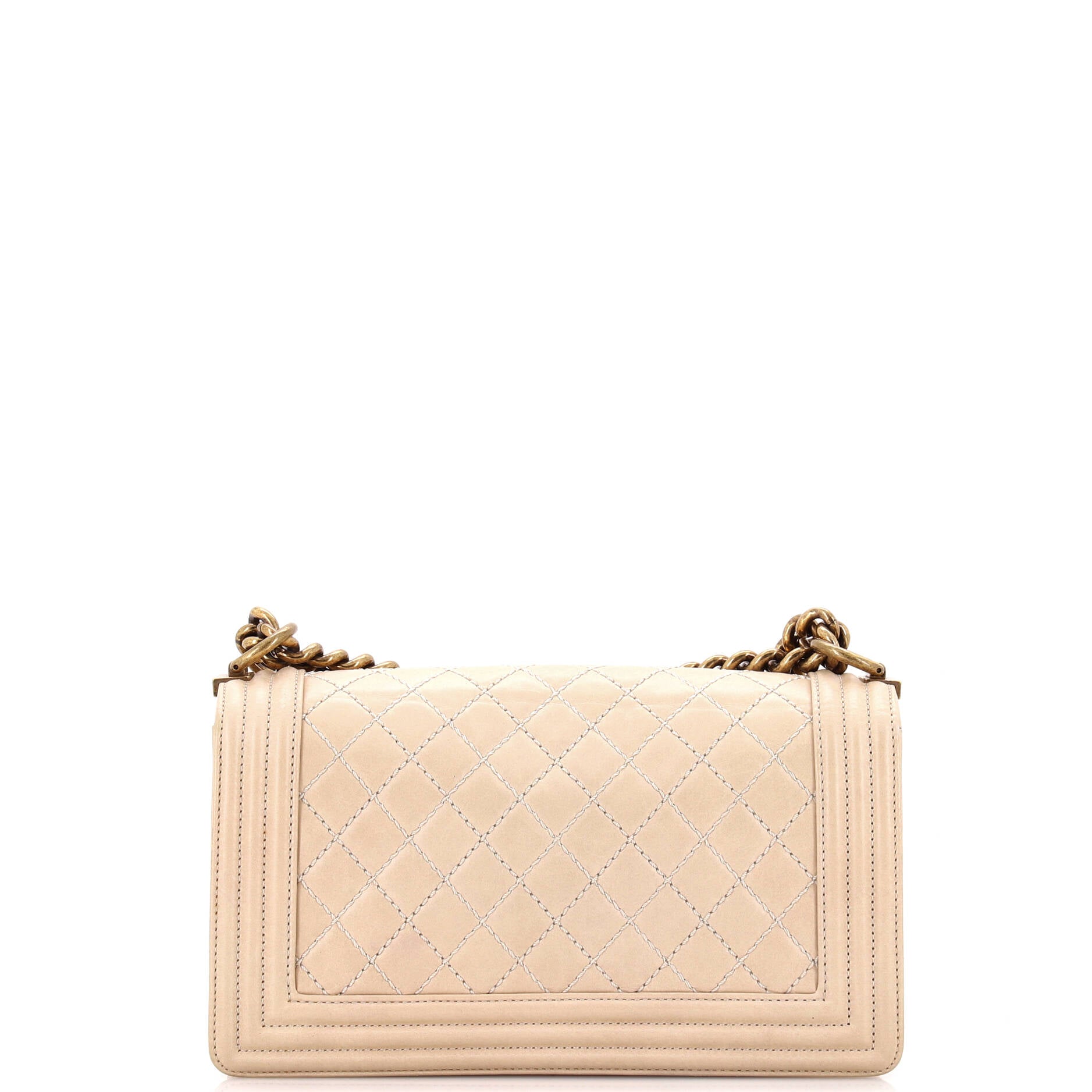 Chanel Boy Flap Bag Quilted Iridescent Calfskin Old Medium