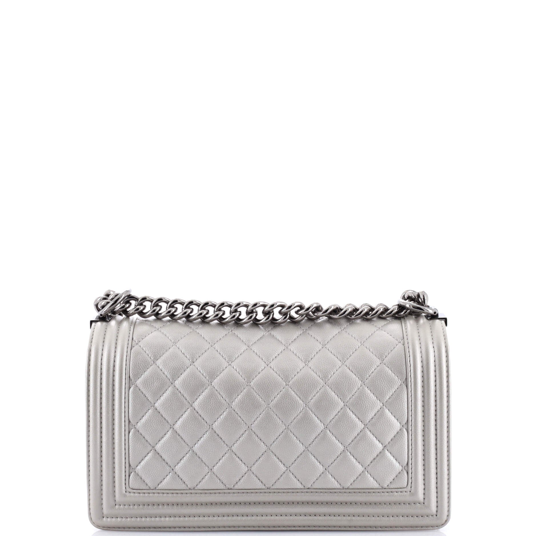 Chanel Boy Flap Bag Quilted Caviar Old Medium