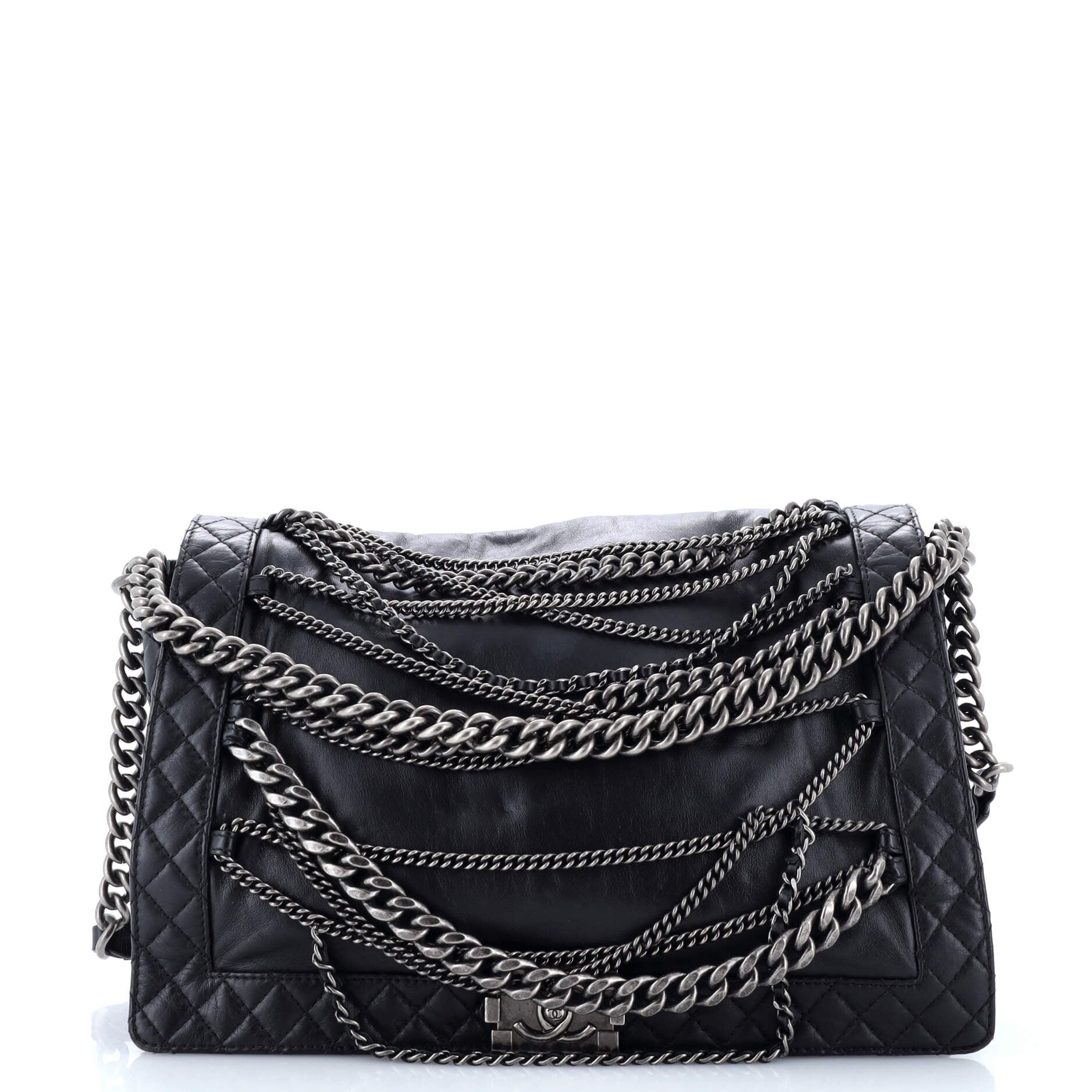 Chanel Boy Flap Bag Enchained Lambskin XL