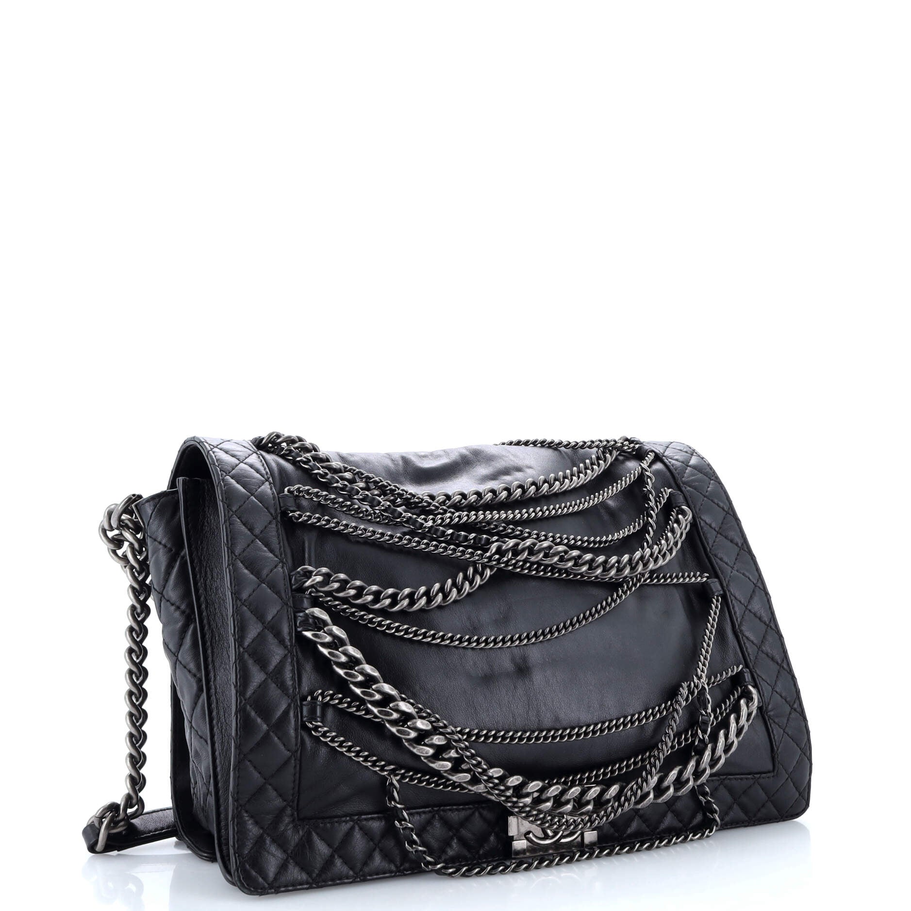 Chanel Boy Flap Bag Enchained Lambskin XL