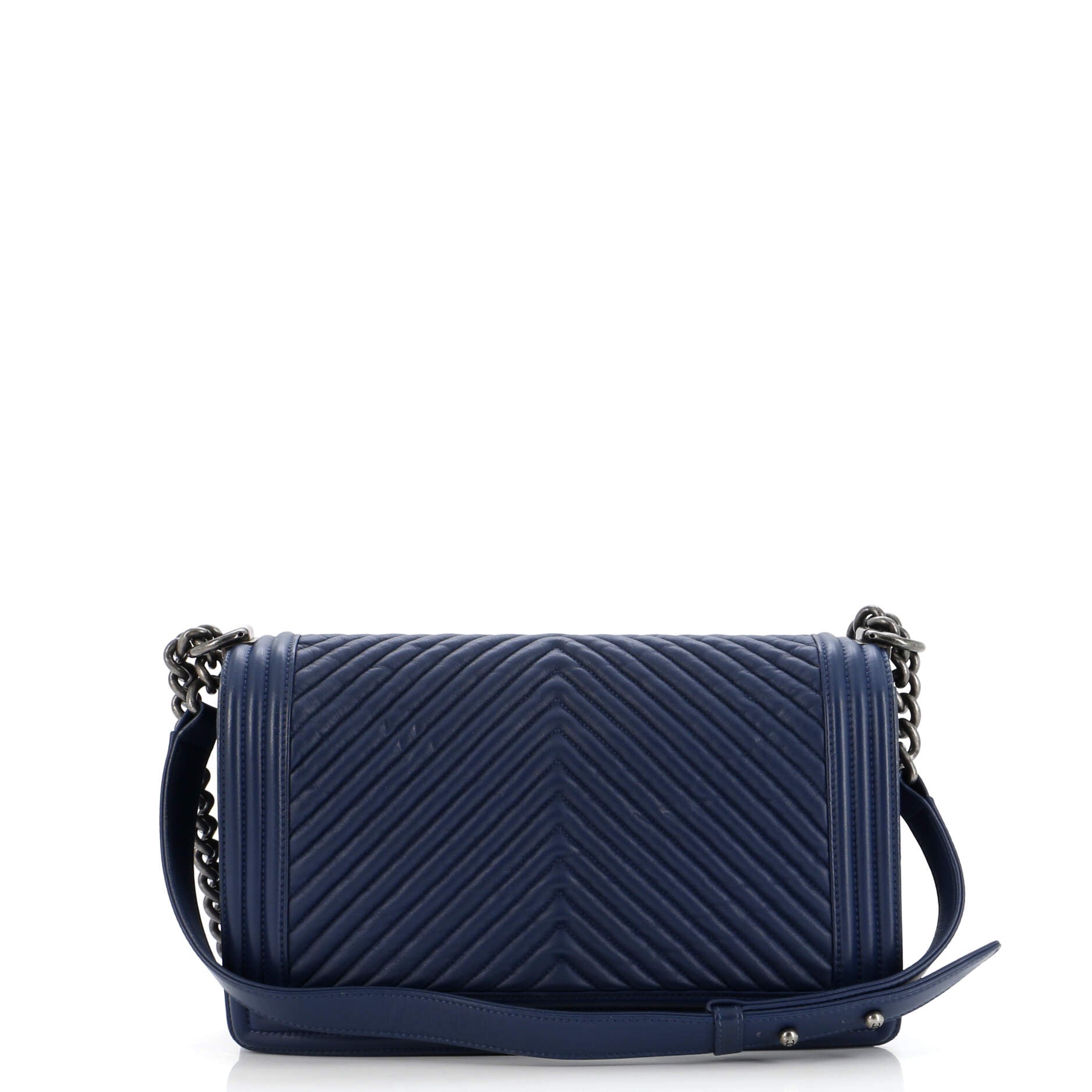 Chanel Boy Flap Bag Chevron Wrinkled Lambskin New Medium