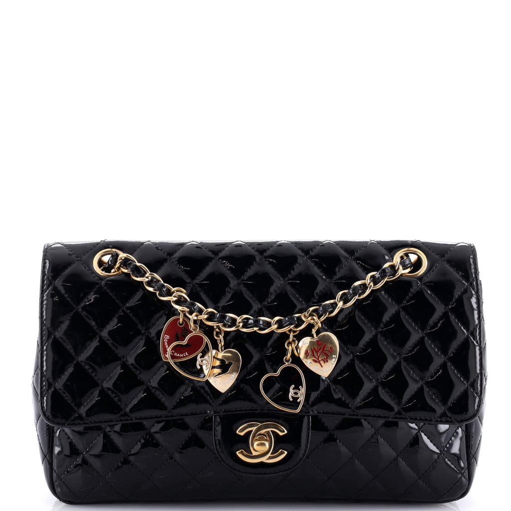 Chanel Valentine Hearts Flap Bag Quilted  Medium