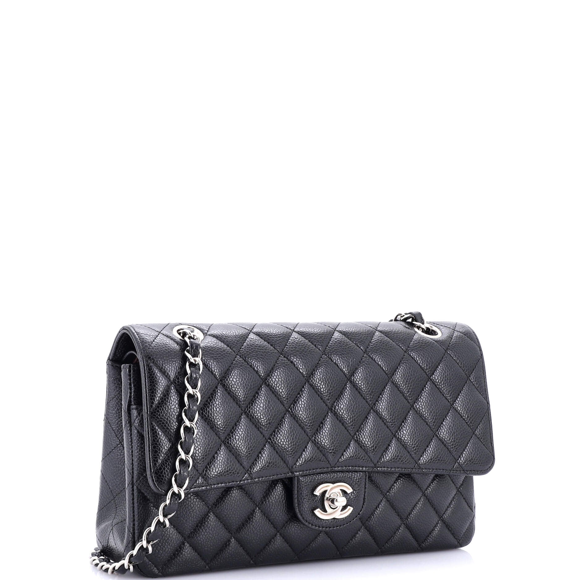 Chanel Classic Double Flap Bag Quilted Caviar Medium