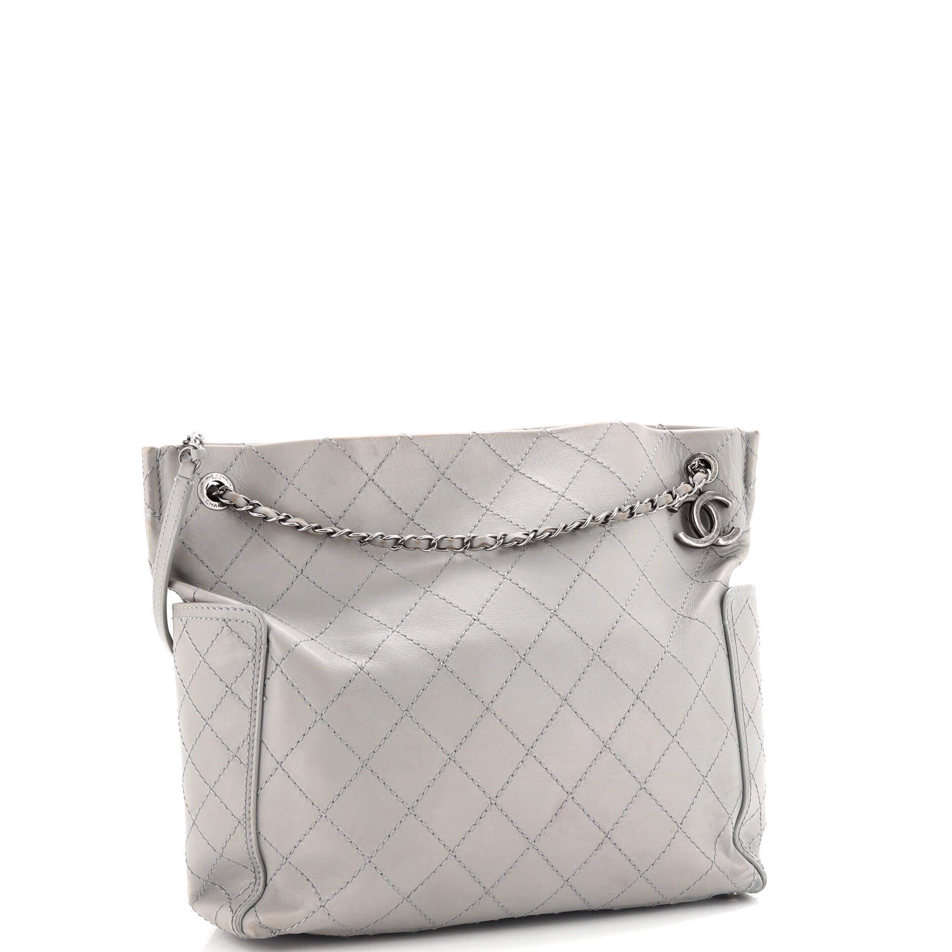 Chanel CC Pocket Shoulder Bag Quilted Calfskin Large