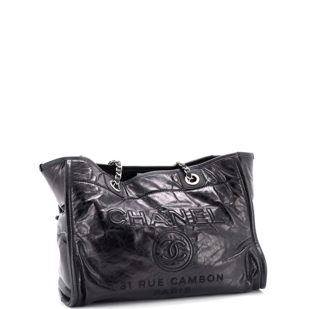 Chanel Deauville Tote Glazed Calfskin Small