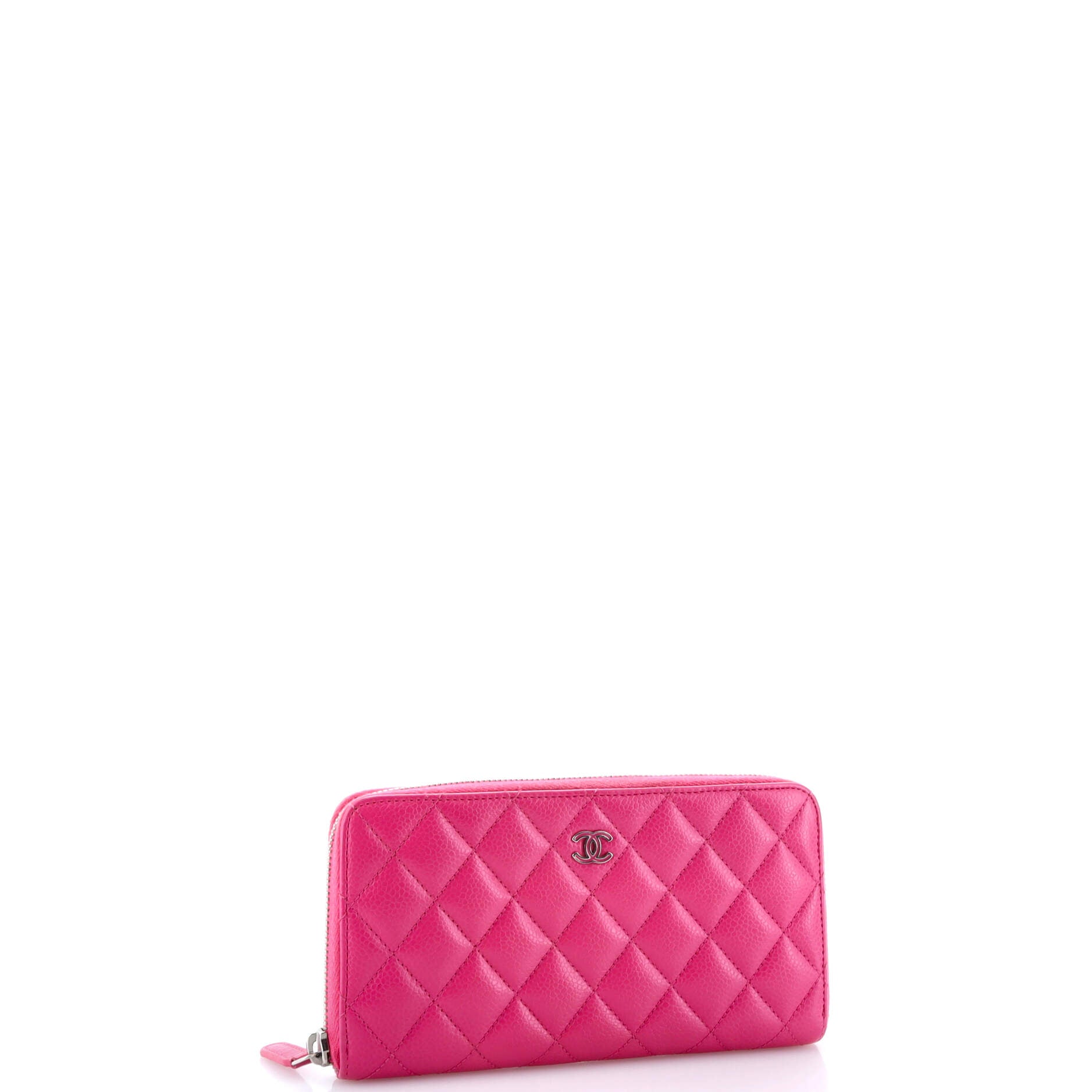 Chanel Zip Around Wallet Quilted Caviar Long