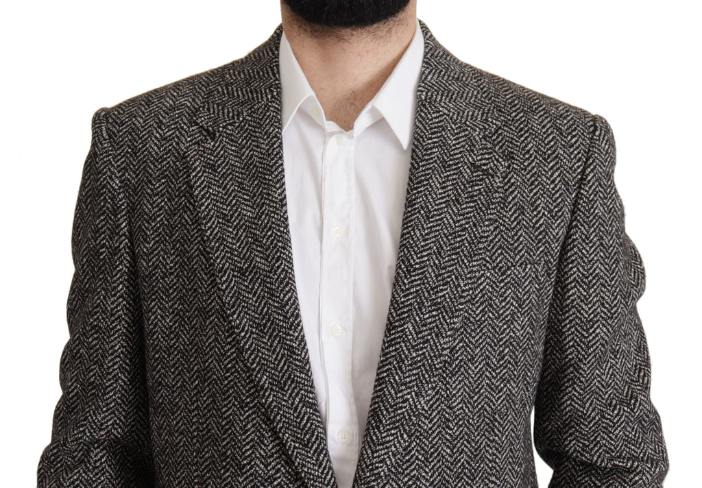 Dolce & Gabbana Gray Cotton Single Breasted Fantasy Blazer