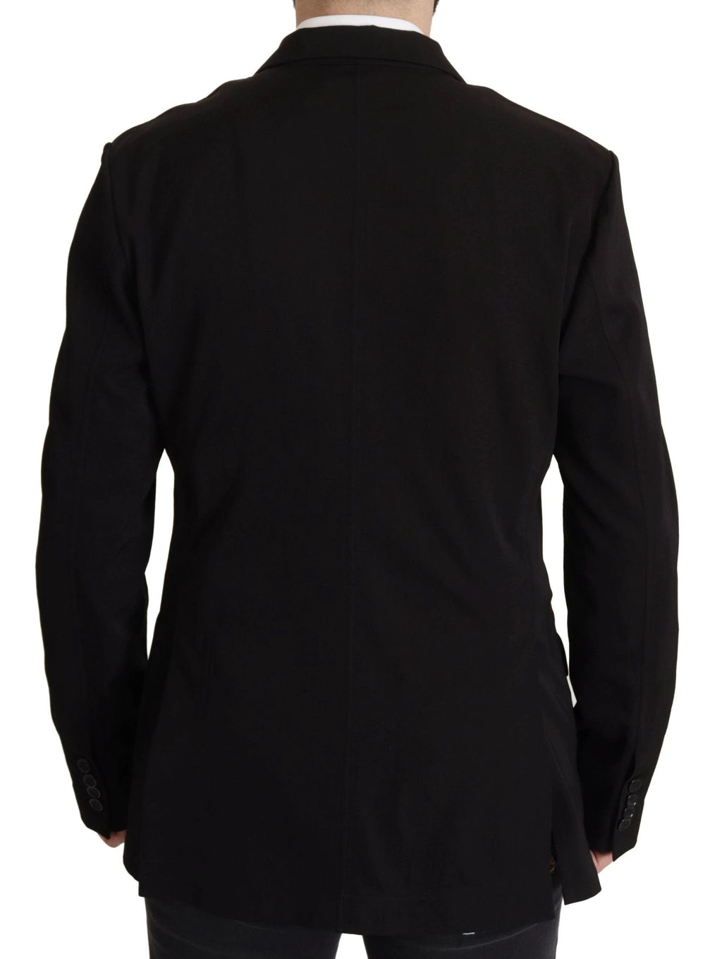 Dolce & Gabbana Black Wool Single Breasted Coat Blazer