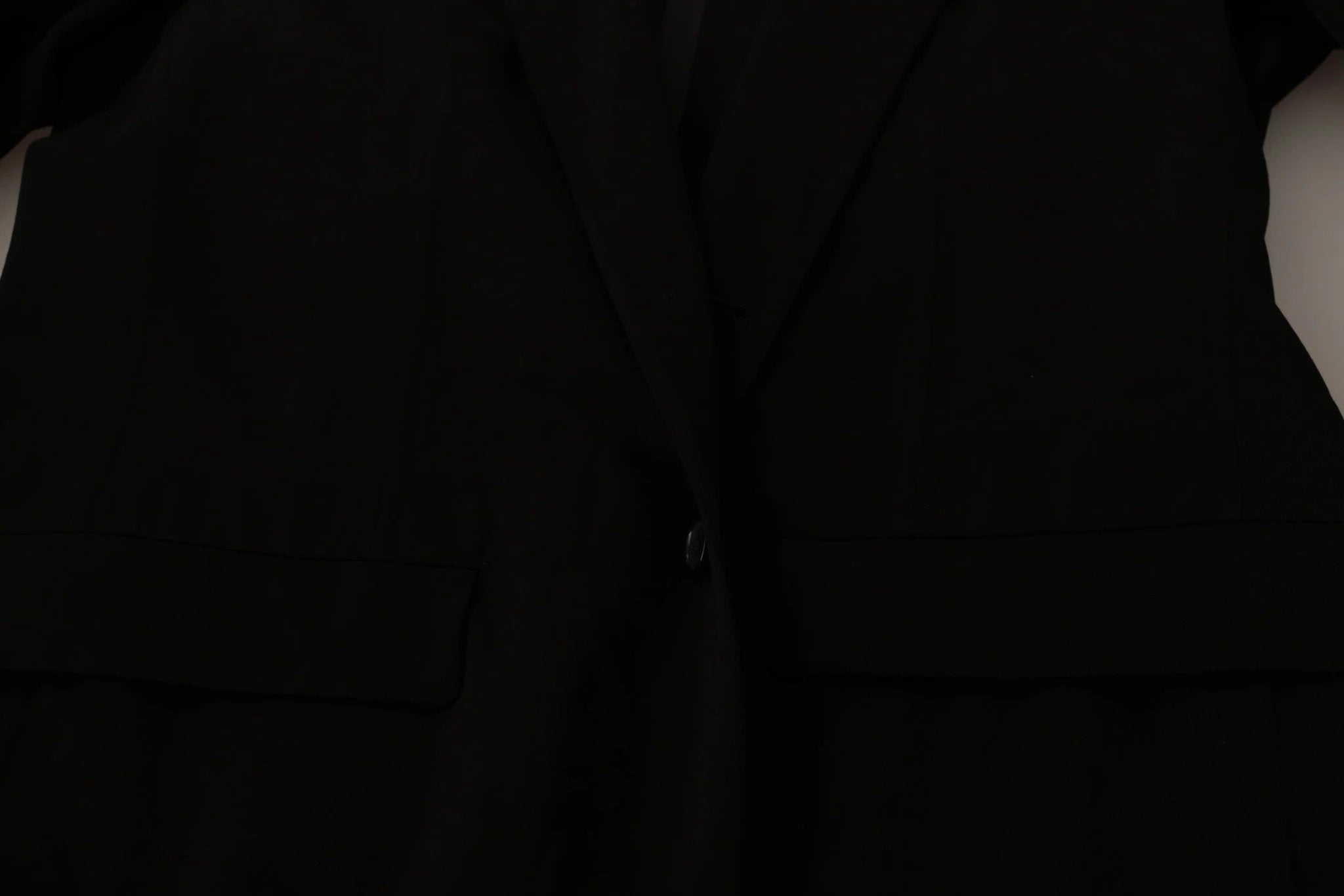 Dolce & Gabbana Black Wool Single Breasted Coat Blazer