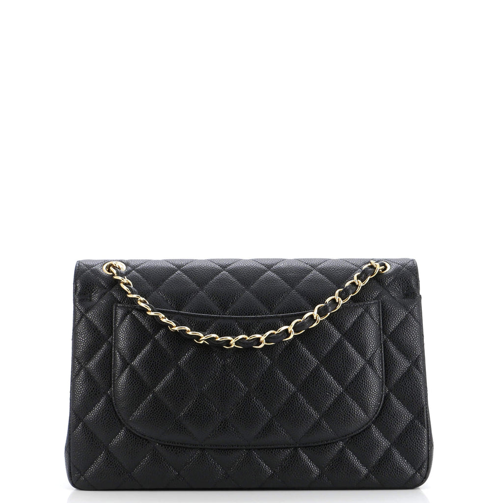 Chanel Classic Double Flap Bag Quilted Caviar Jumbo