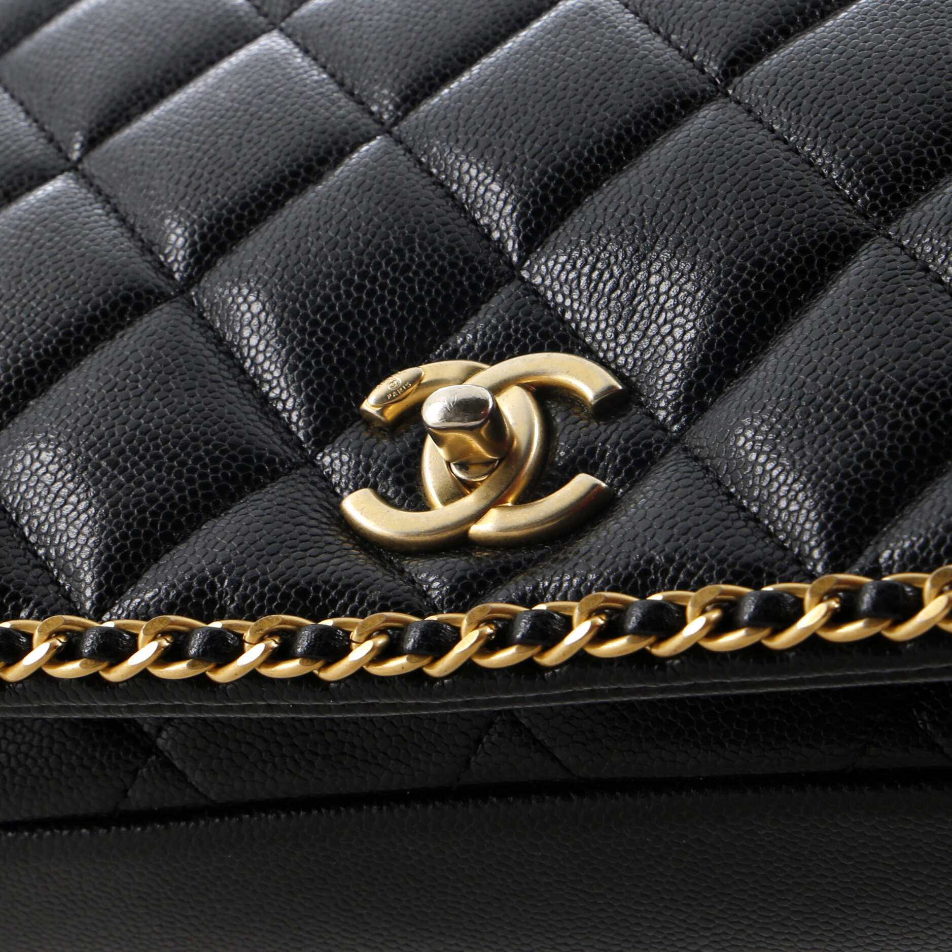 Chanel Chain Around Multi Chain Full Flap Bag Quilted Caviar Medium