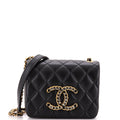 Chanel Crystal CC Full Flap Bag Quilted Lambskin Mini