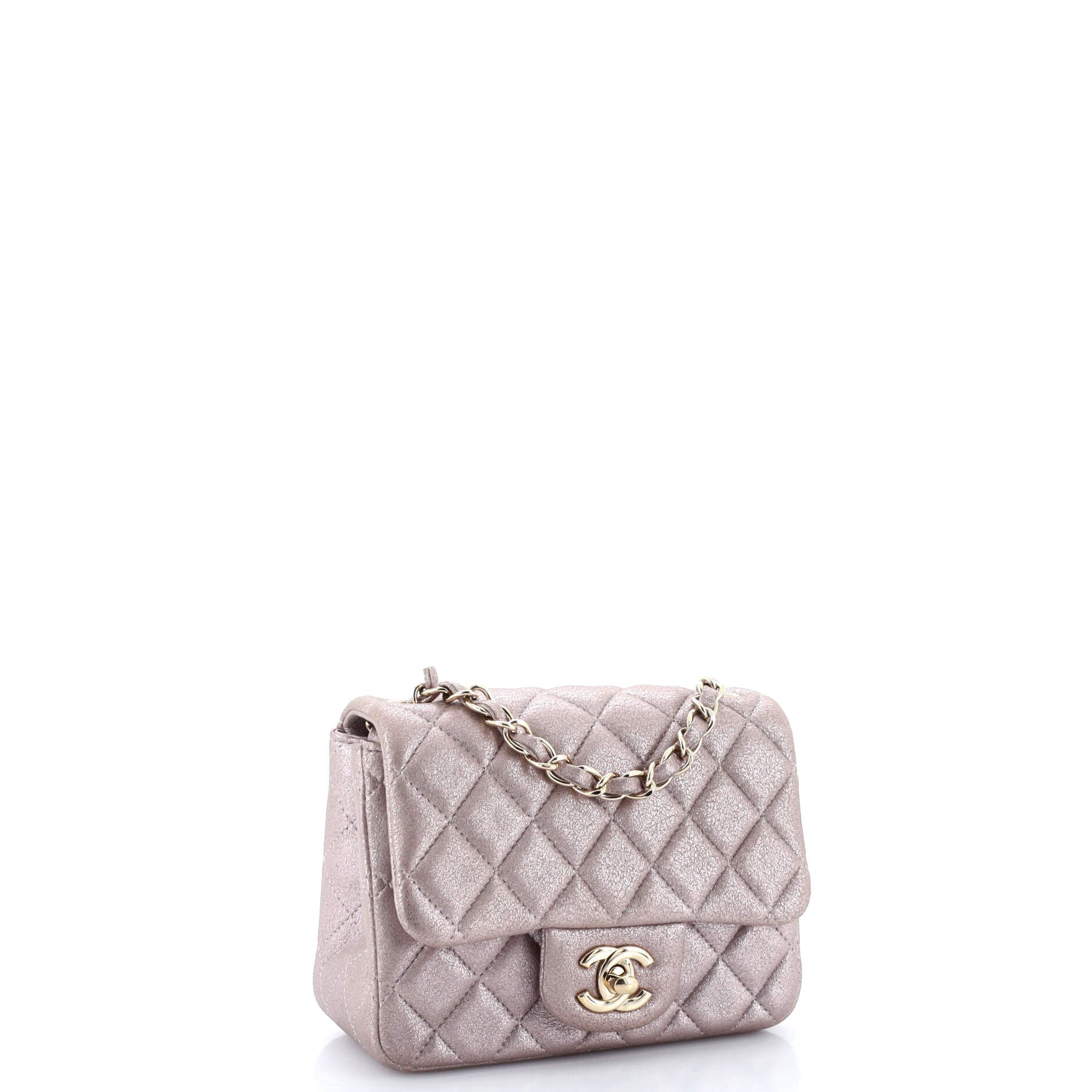 Chanel Square Classic Single Flap Bag Quilted Goatskin Mini