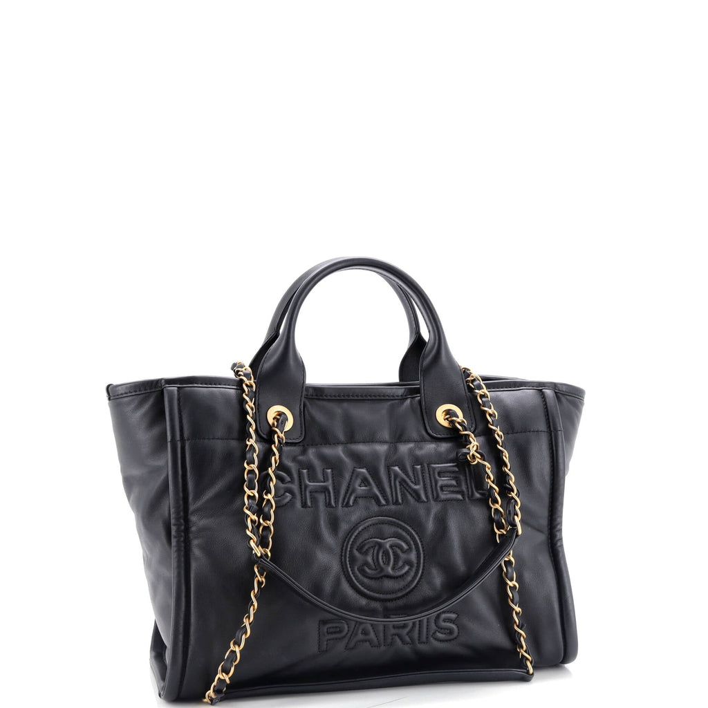 Chanel Deauville NM Tote Embossed Calfskin Small