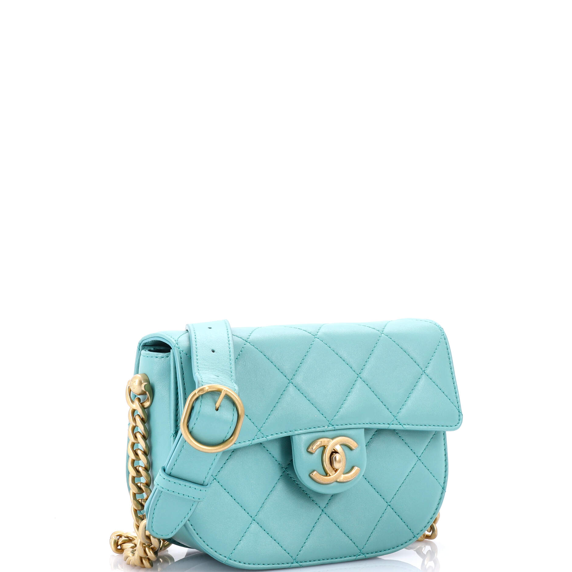 Chanel Moon Flap Messenger Bag Quilted Calfskin Mini