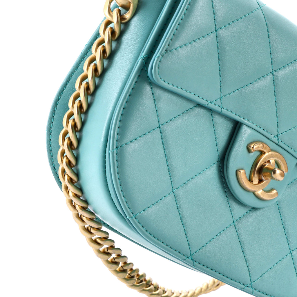 Chanel Moon Flap Messenger Bag Quilted Calfskin Mini