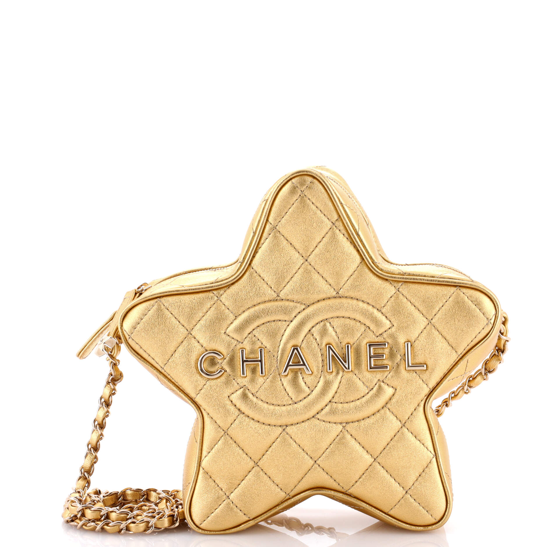 Chanel CC Walk of Fame Star Bag Quilted Metallic Lambskin