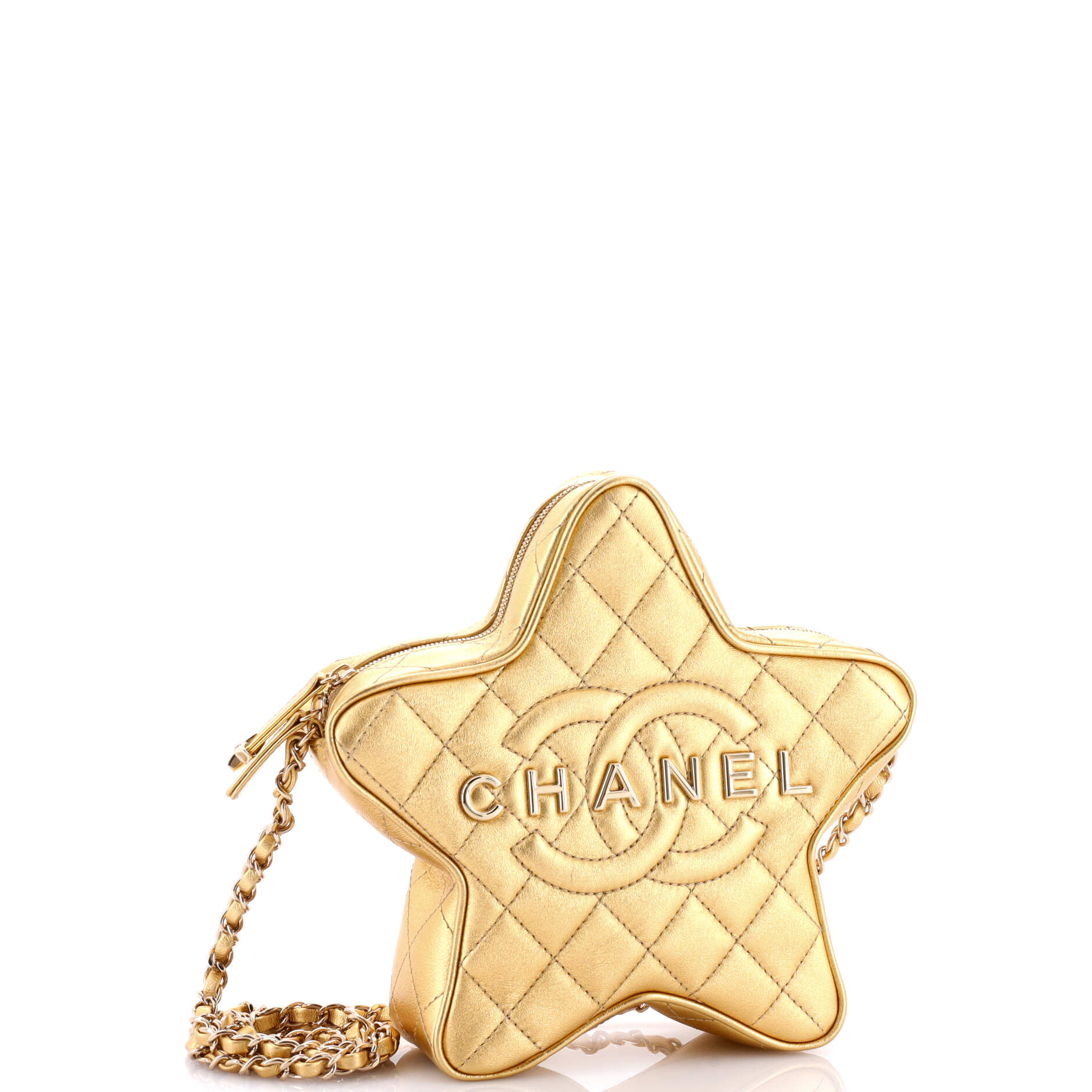 Chanel CC Walk of Fame Star Bag Quilted Metallic Lambskin