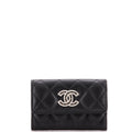 Chanel Crystal CC Flap Card Case Quilted Caviar