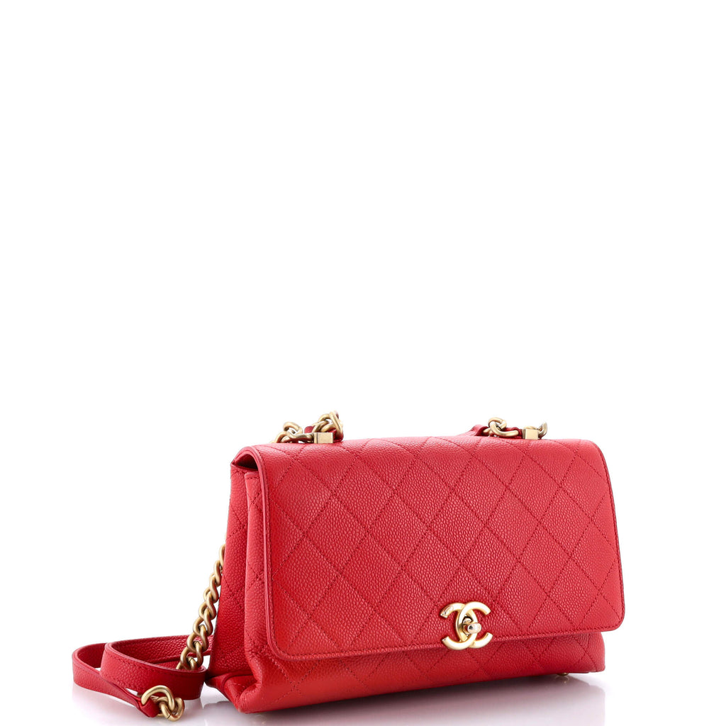 Chanel Chic Affinity Top Handle Bag Stitched Caviar Small