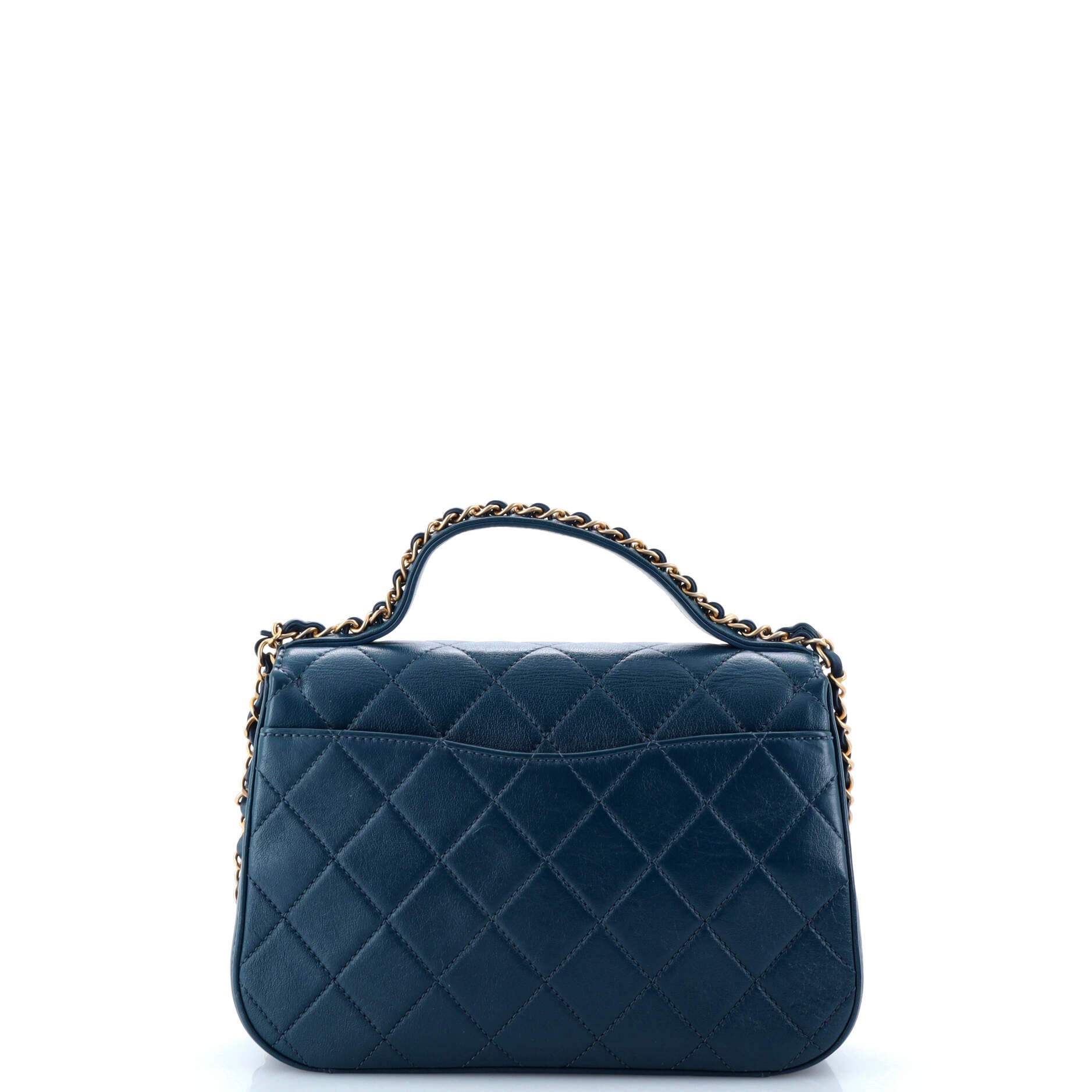 Chanel Chain Infinity Top Handle Bag Quilted Lambskin Small