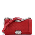 Chanel Boy Flap Bag Quilted Caviar Old Medium