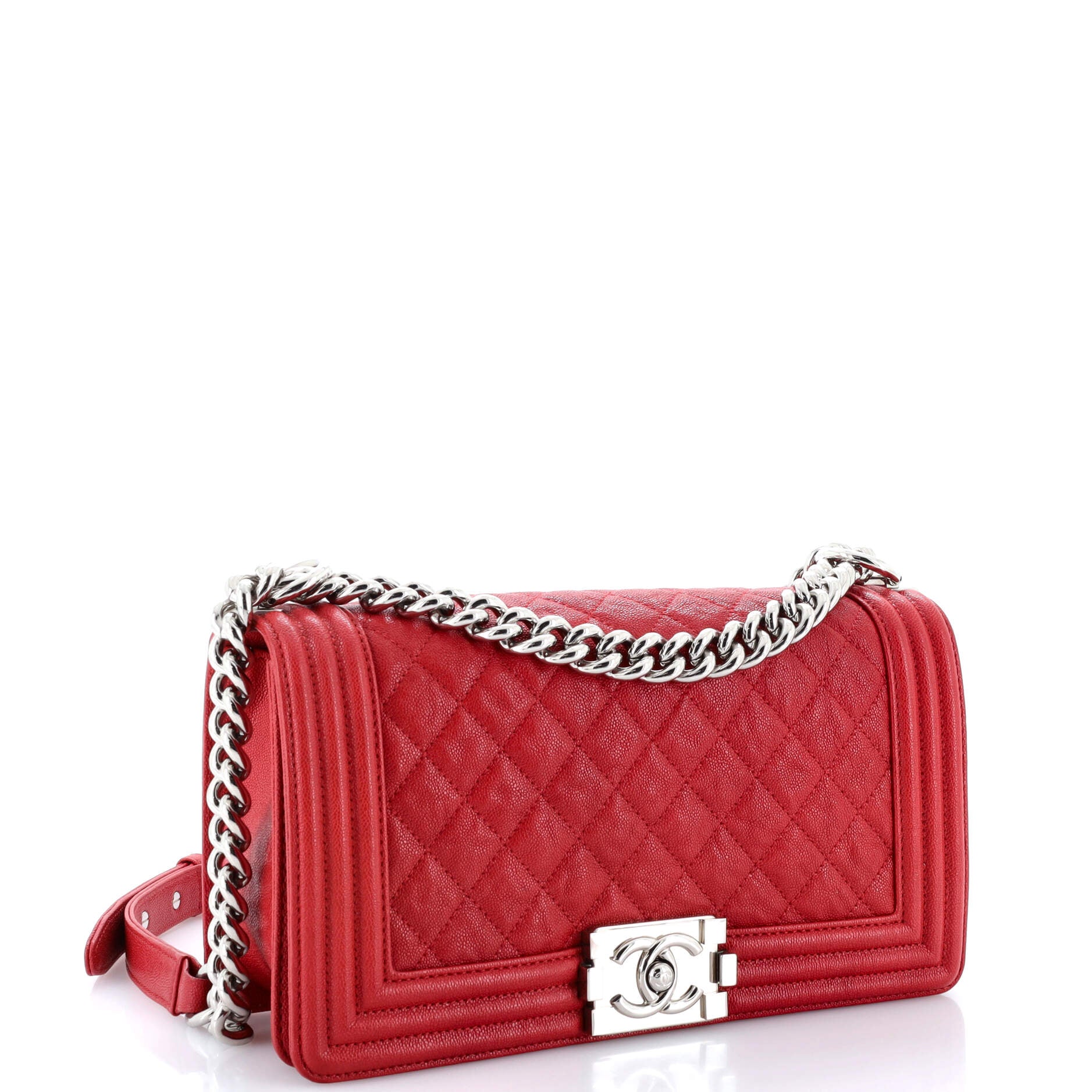 Chanel Boy Flap Bag Quilted Caviar Old Medium