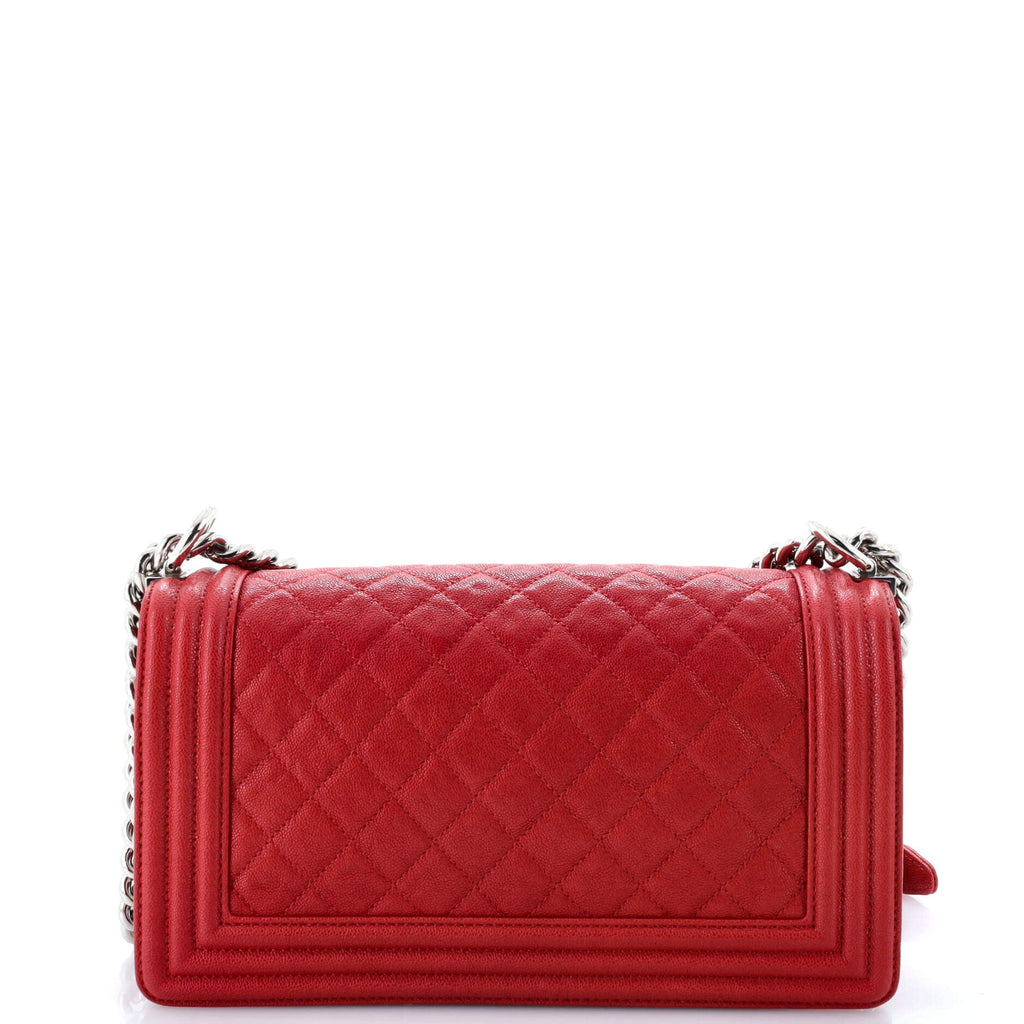 Chanel Boy Flap Bag Quilted Caviar Old Medium