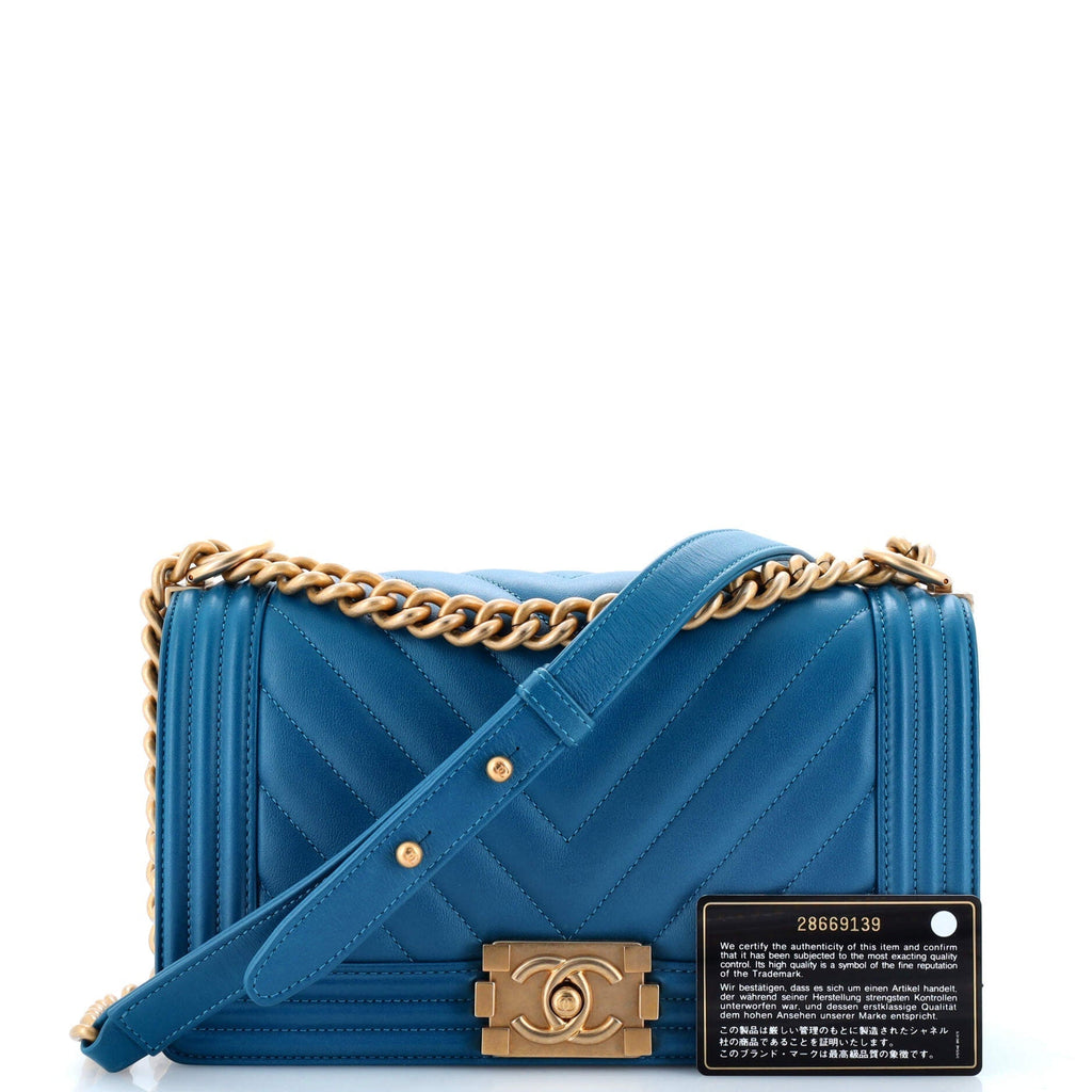 Chanel Boy Flap Bag Chevron Lambskin Old Medium