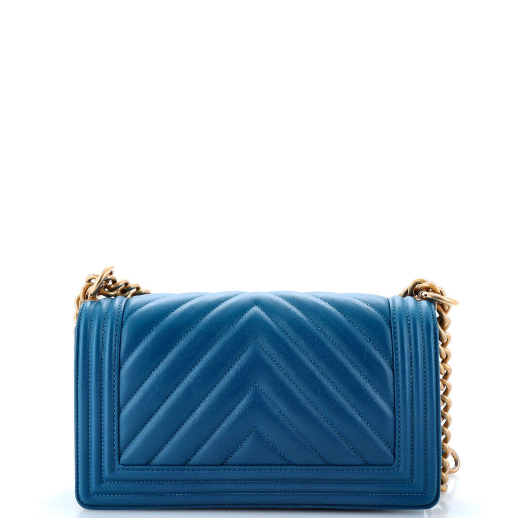 Chanel Boy Flap Bag Chevron Lambskin Old Medium