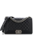 Chanel Boy Flap Bag Quilted Caviar Old Medium